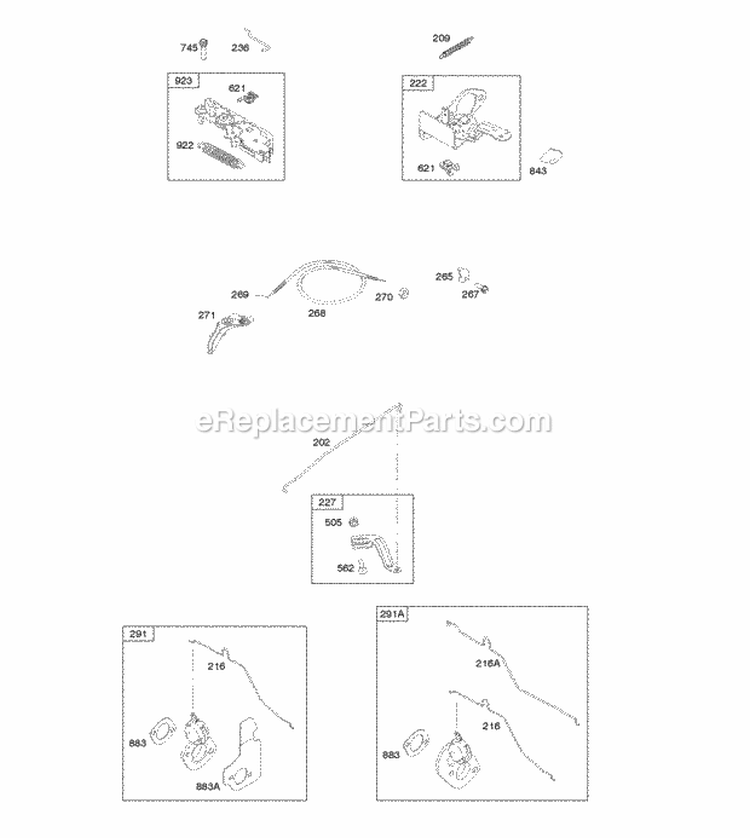 Controls Governor Spring Thermostat Diagram and Parts List for 121Q02-2025-F1  Briggs and Stratton Engine